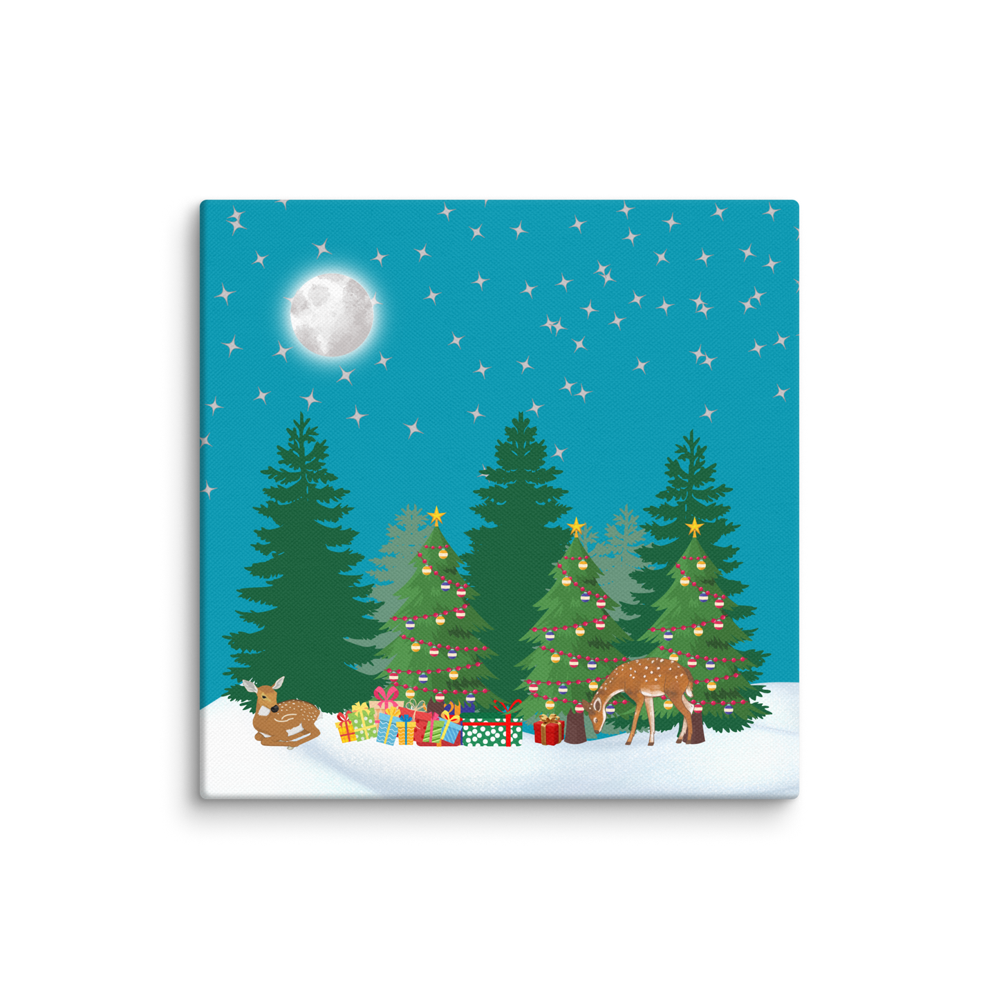 Canvas 10x10, Peaceful Deer Christmas