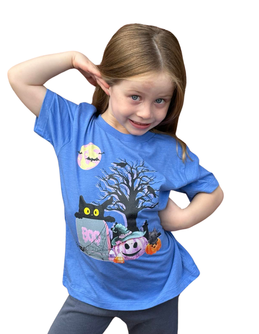 Spooky Time Toddler Short Sleeve Tee pink