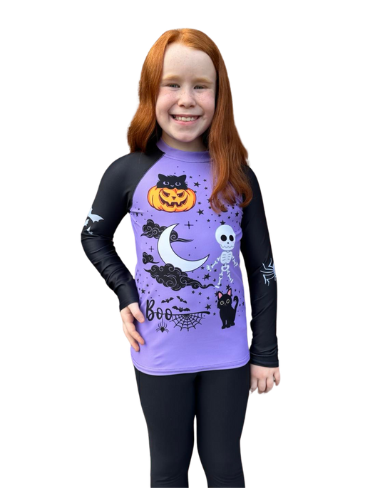 Halloween Fun Youth Rash Guard, Purple