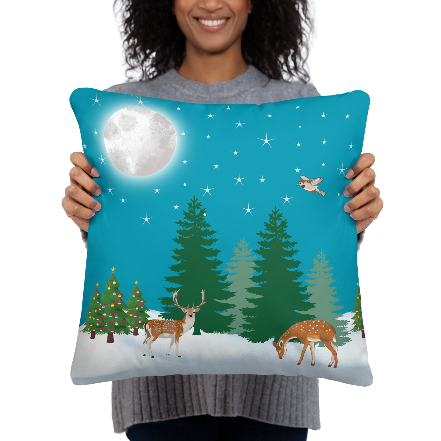 So Peaceful Deer Pillow, 18 by 18