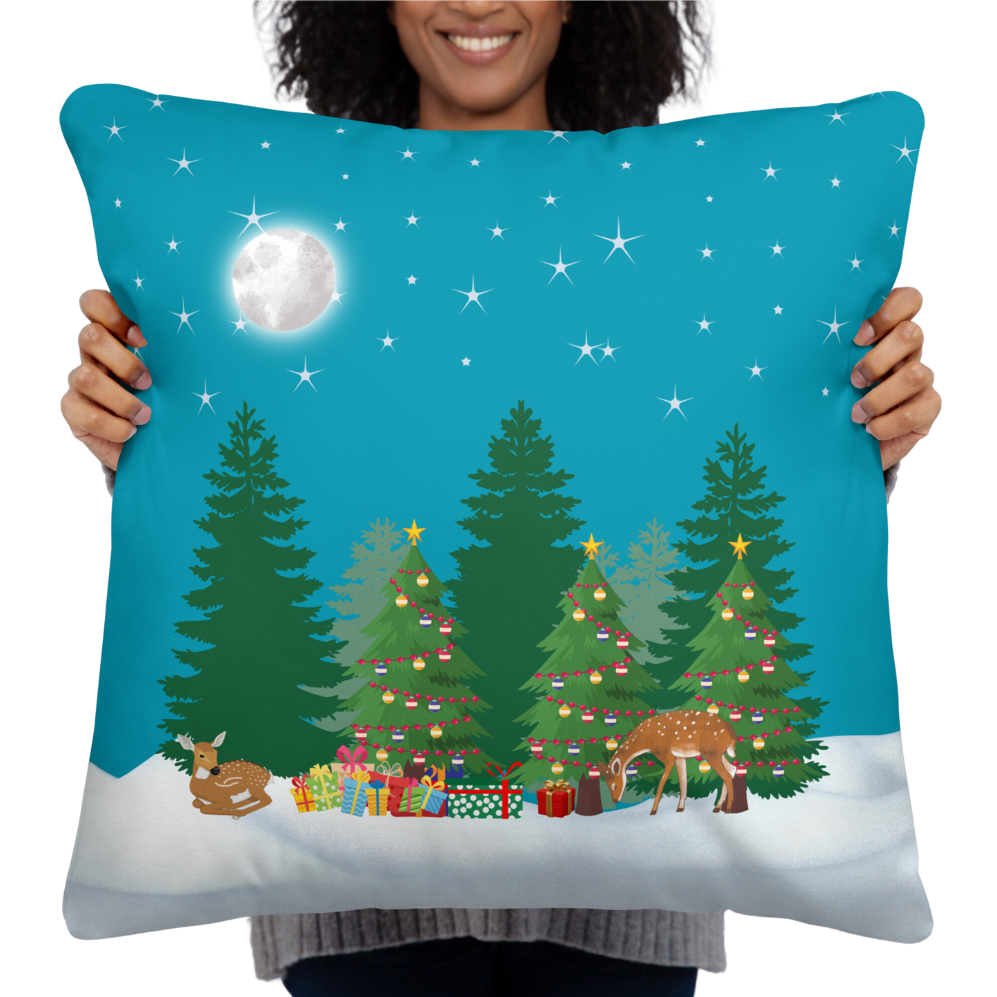 Peaceful Deer Pillow, 22 by 22