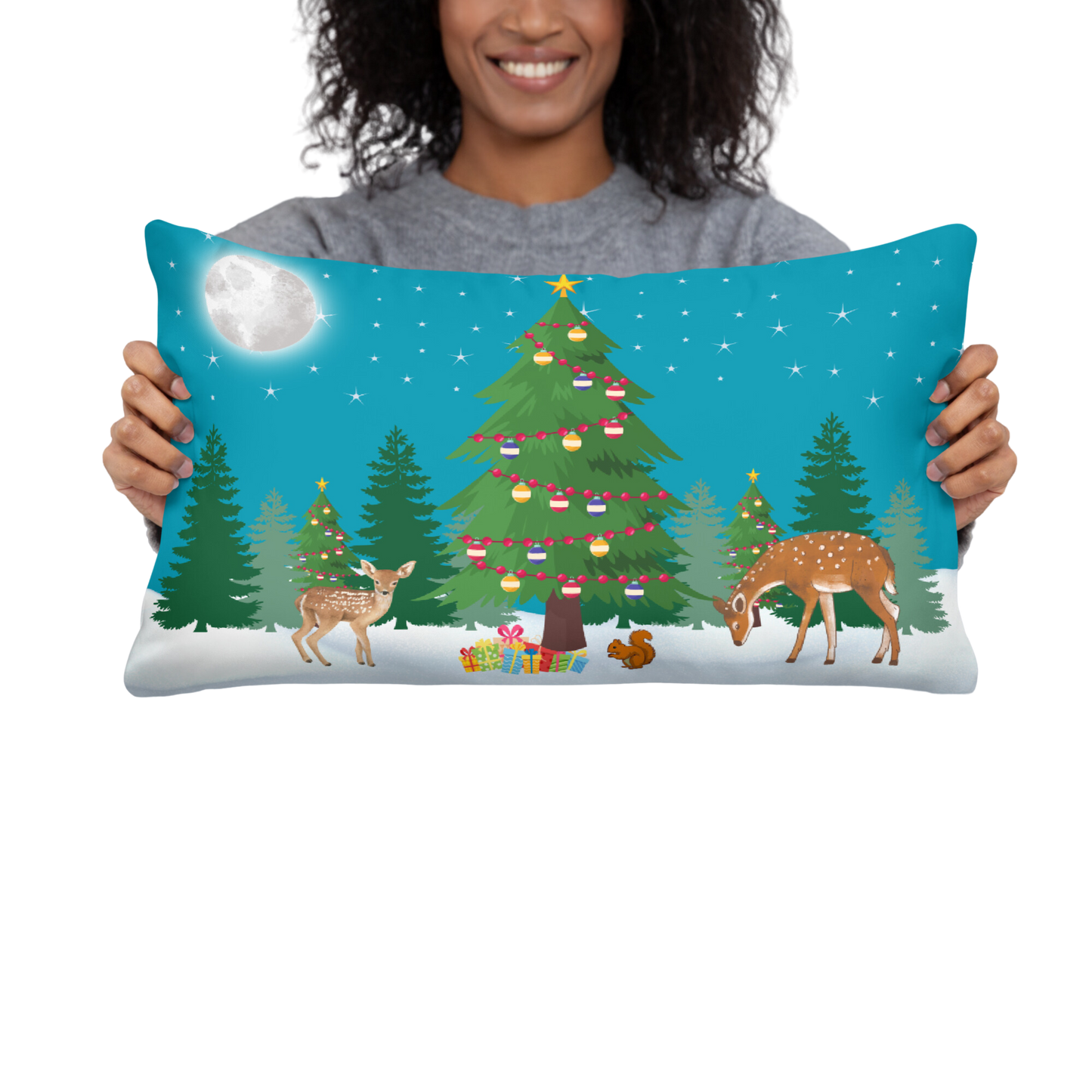 Peaceful Deer Pillow, 20 by 12