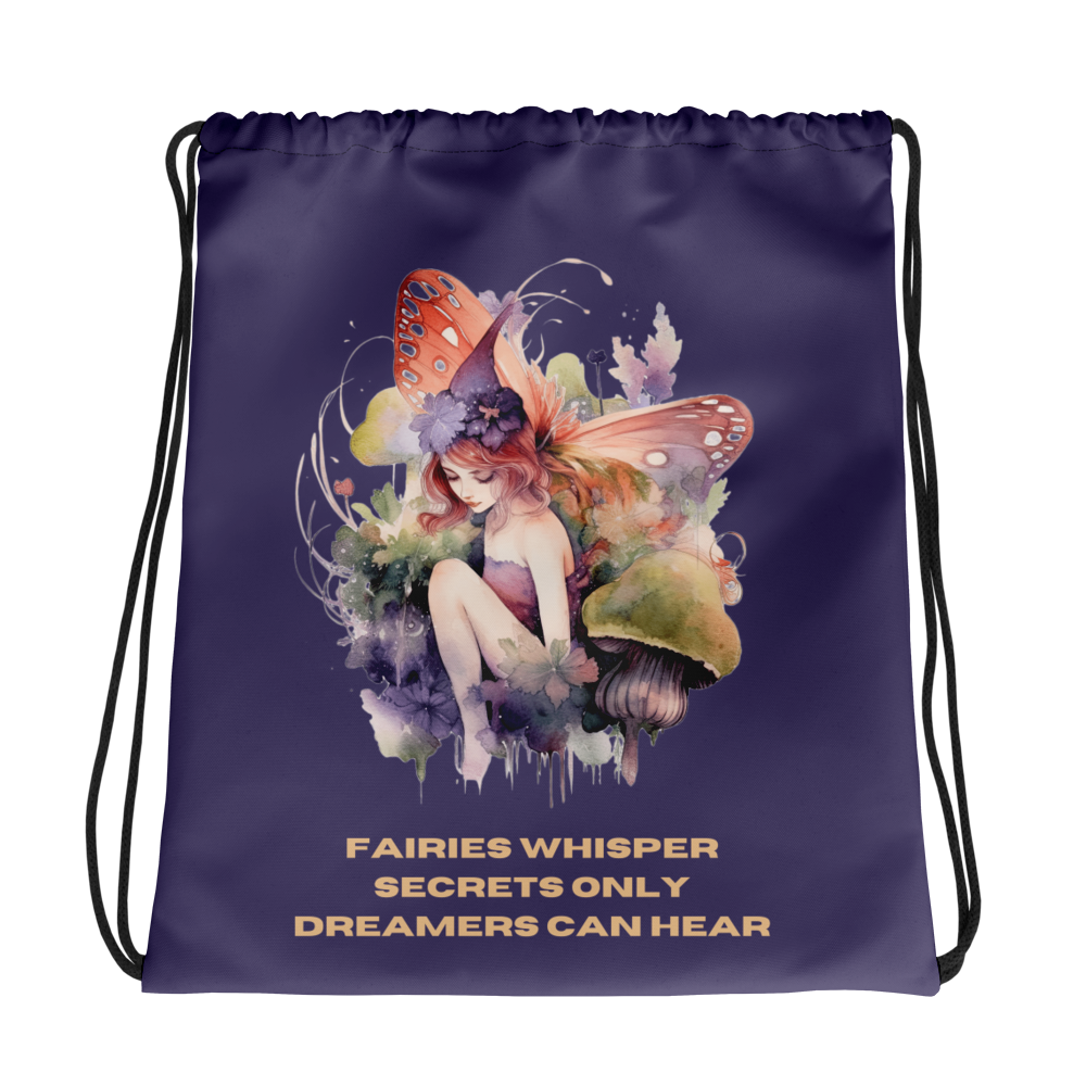 Bag Drawstring Fairy Whispers, Purple