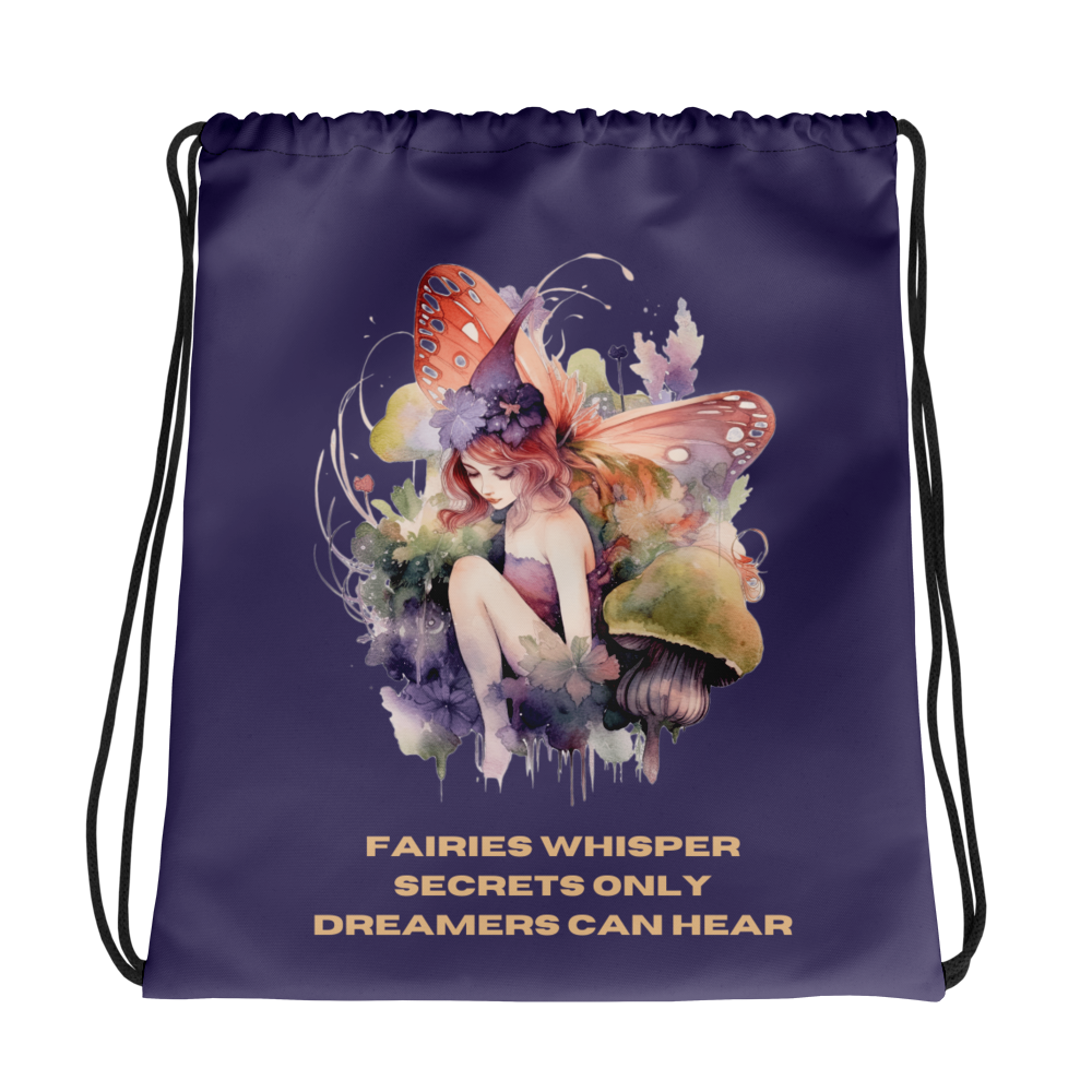 Bag Drawstring Fairy Whispers, Purple