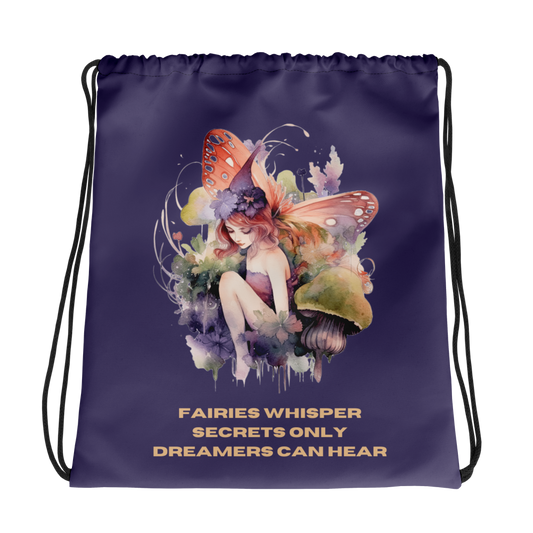 Bag Drawstring Fairy Whispers, Purple