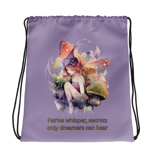 Bag Drawstring Fairy Whispers, Lavendar