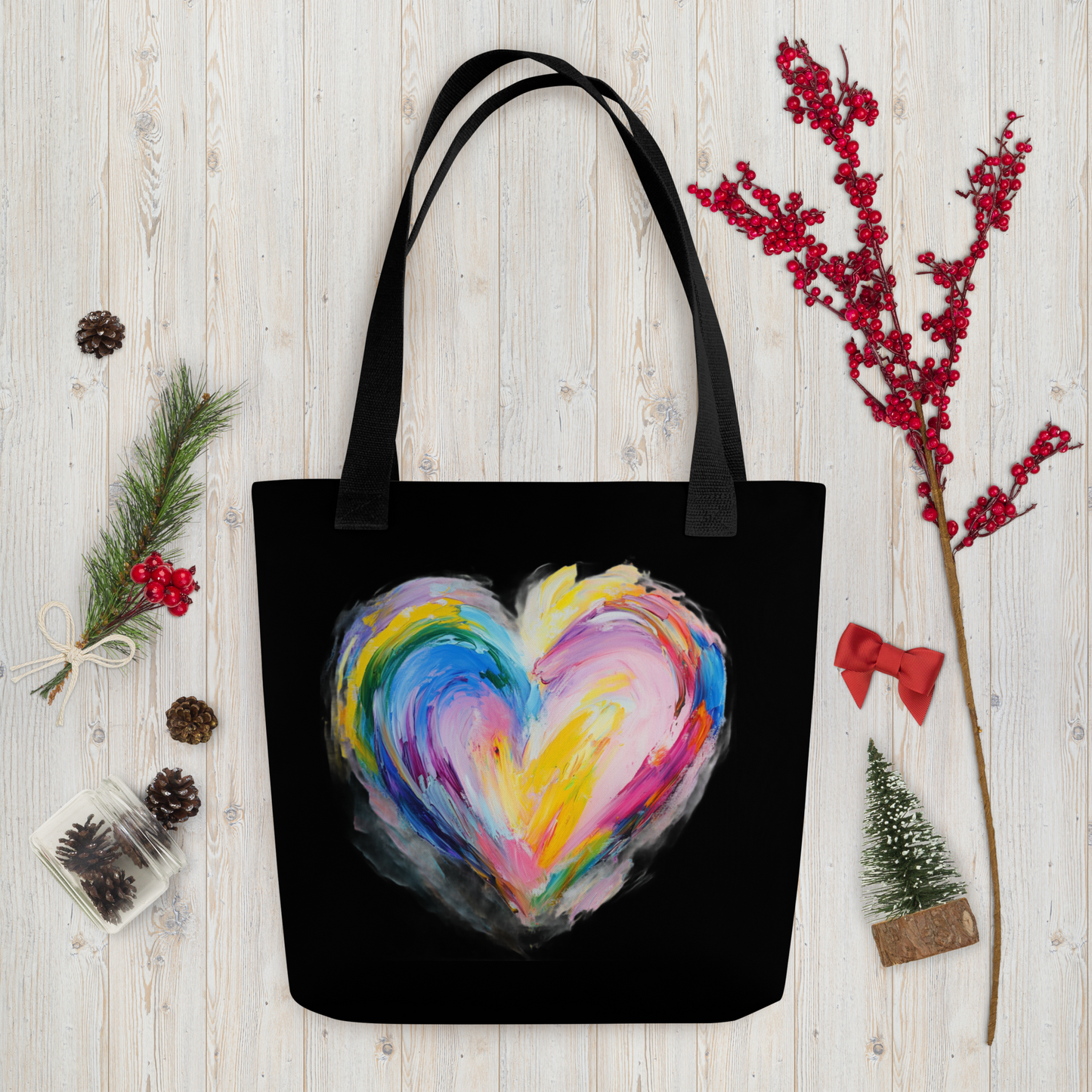 Heart Tote bag, Black