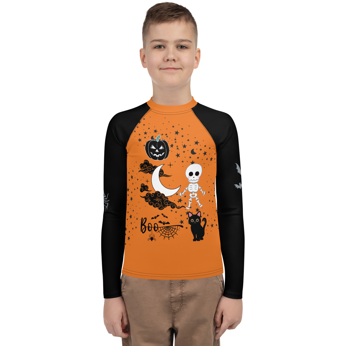 Halloween Fun Youth Rash Guard, orange