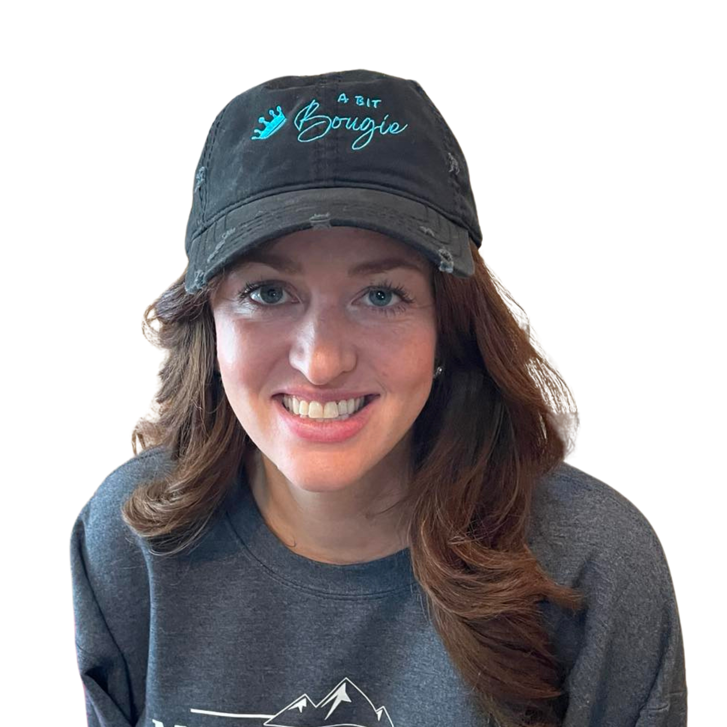 A Bit Bougie in blue Distressed Dad Hat