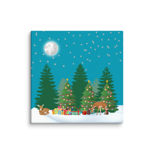 Canvas 10x10, Peaceful Deer Christmas