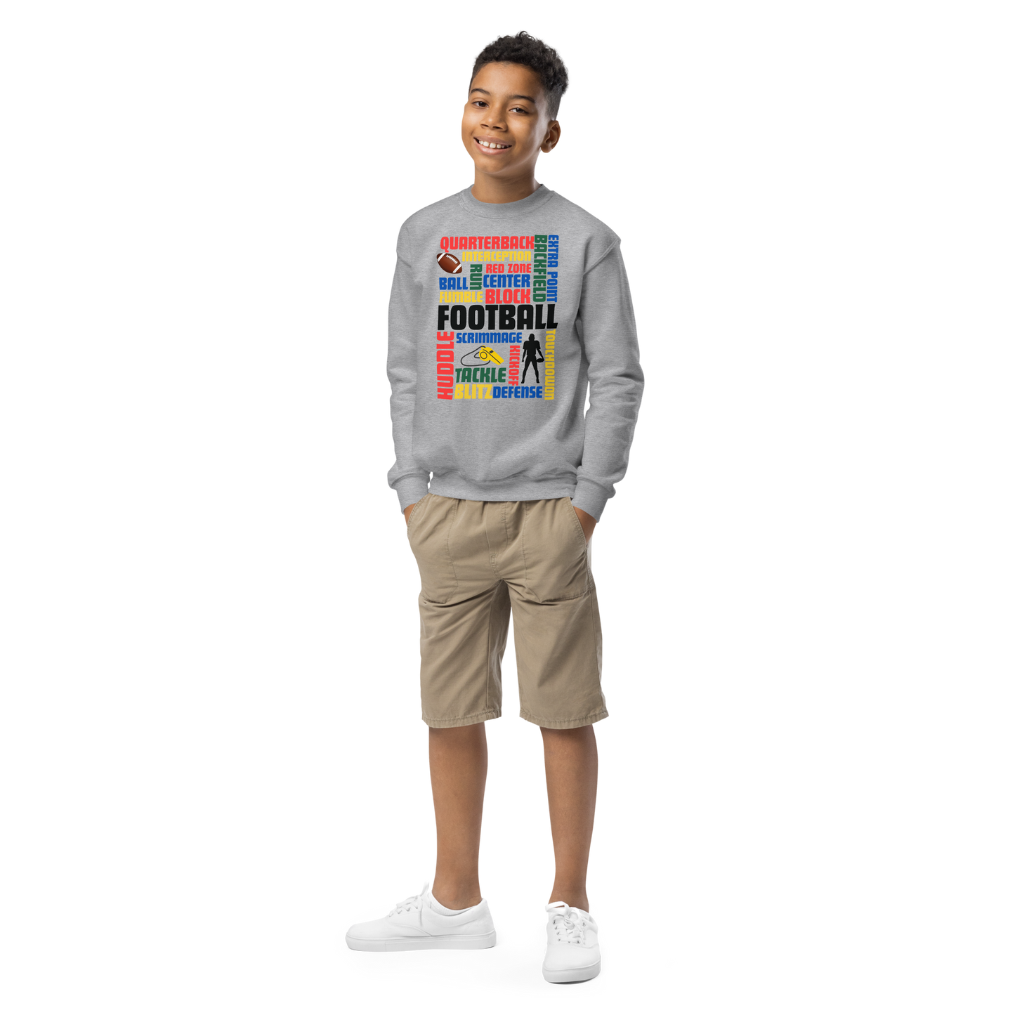 Football Fever Youth Crewneck Sweatshirt