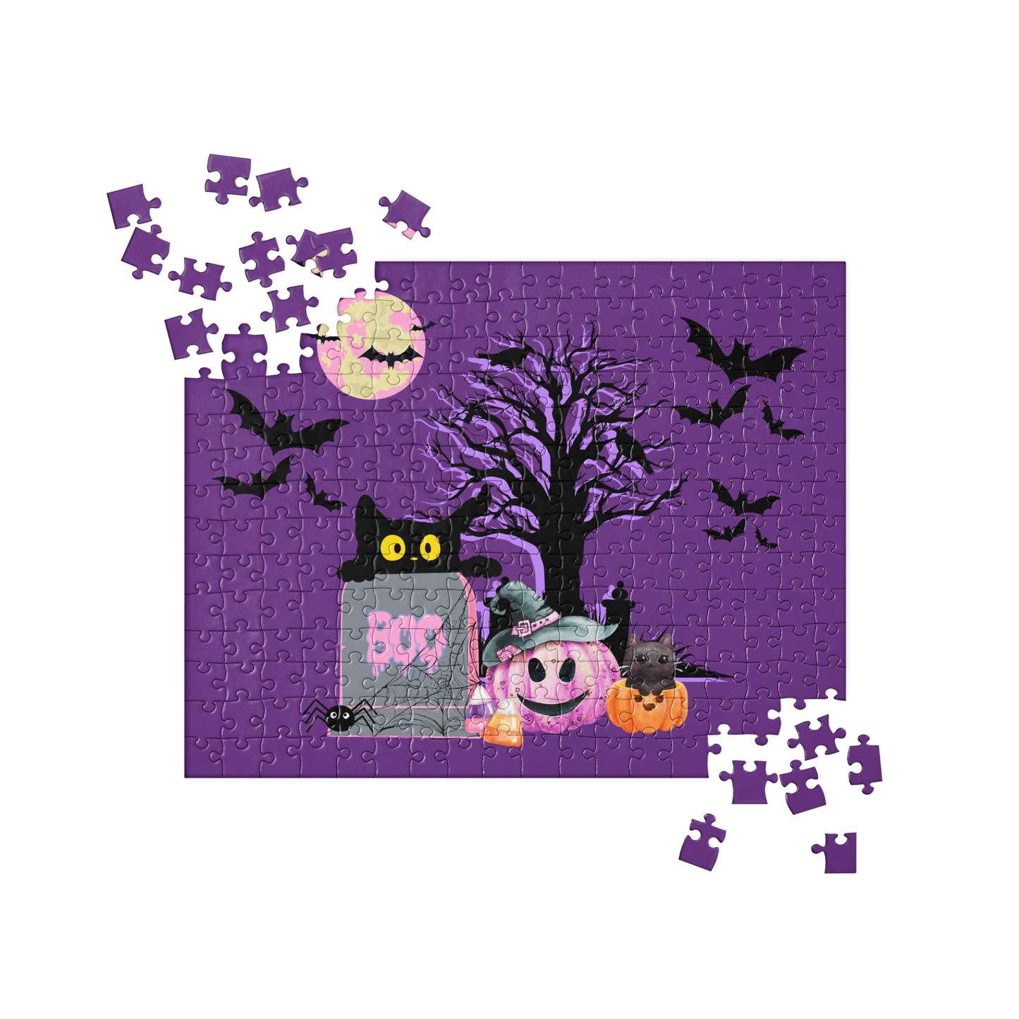 Jigsaw puzzle, Spooky Time Purple