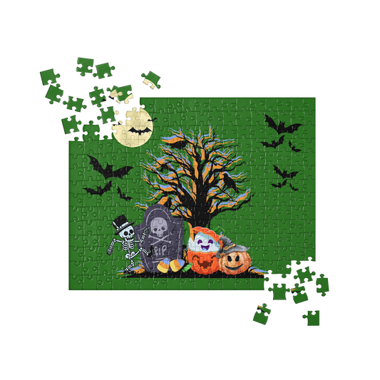 Jigsaw puzzle, Spooky Time green