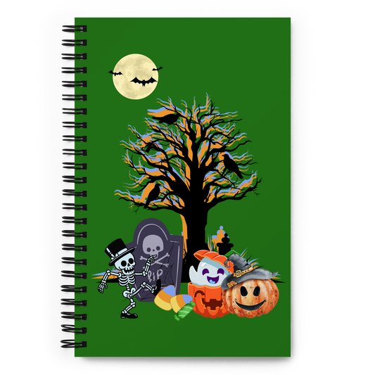 Spiral notebook, Spooky Time green