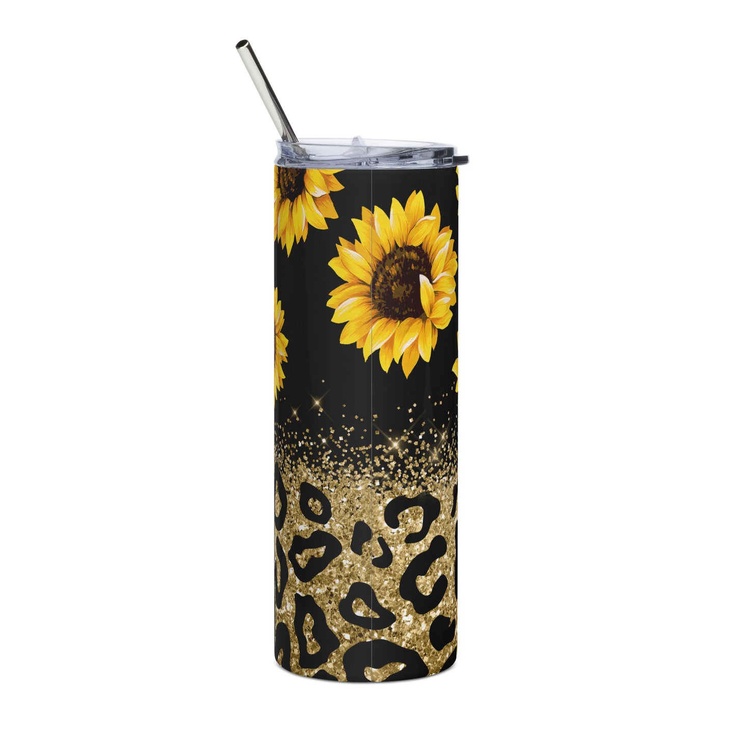 Tumbler 20 0z Yellow Daisy and Cheetah