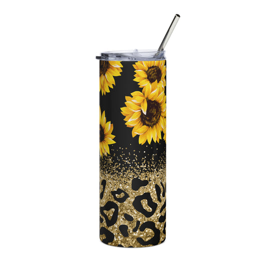 Tumbler 20 0z Yellow Daisy and Cheetah