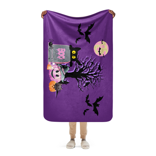 Blanket Sherpa, Spooky Time Purple