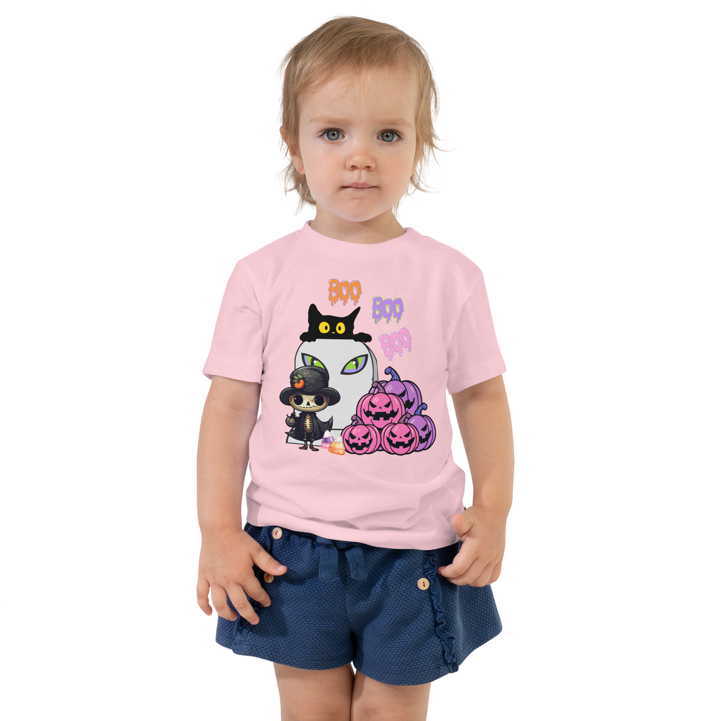 Boo Time Toddler Short Sleeve Tee, pink