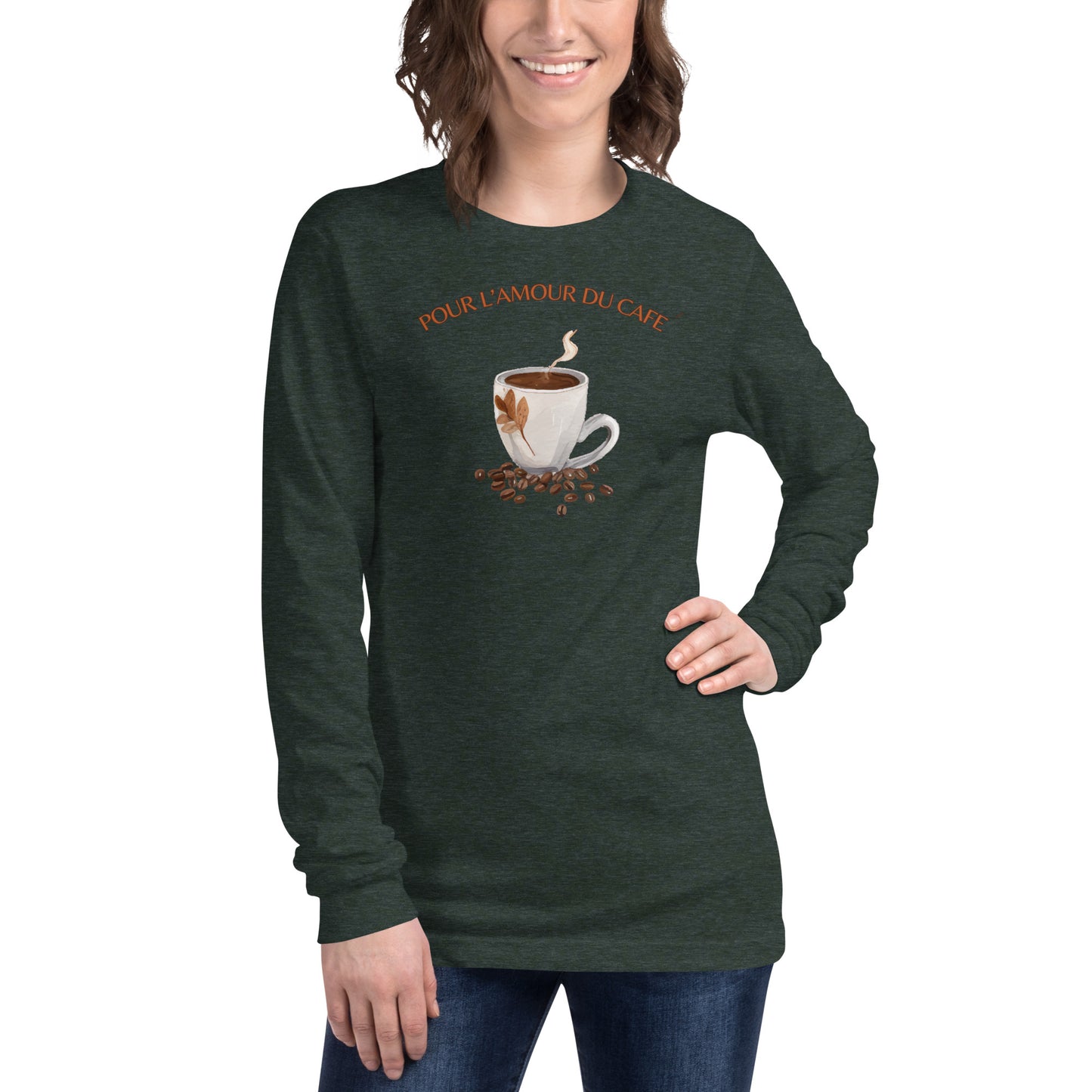 Pour L'amour Du Cafe Unisex Long Sleeve Tee