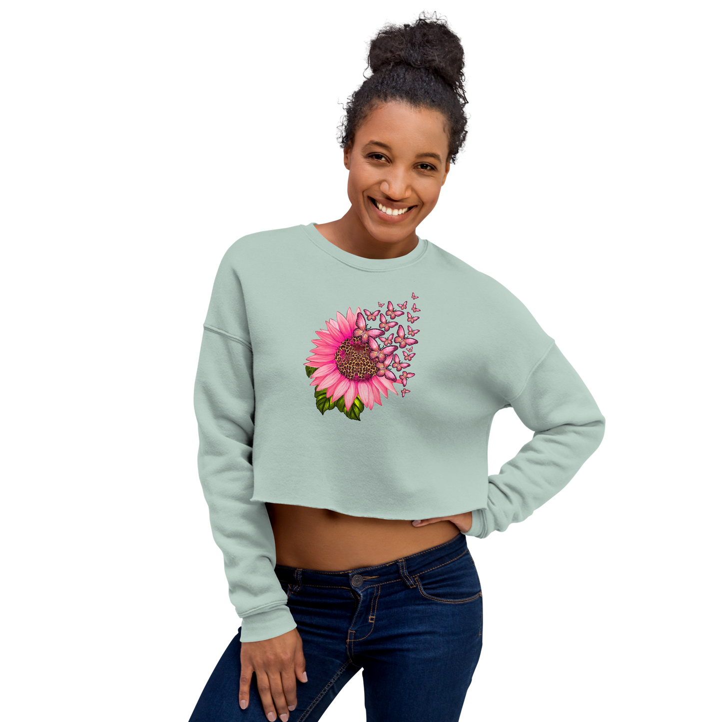 Butterfly Petal Cropped Sweatshirt