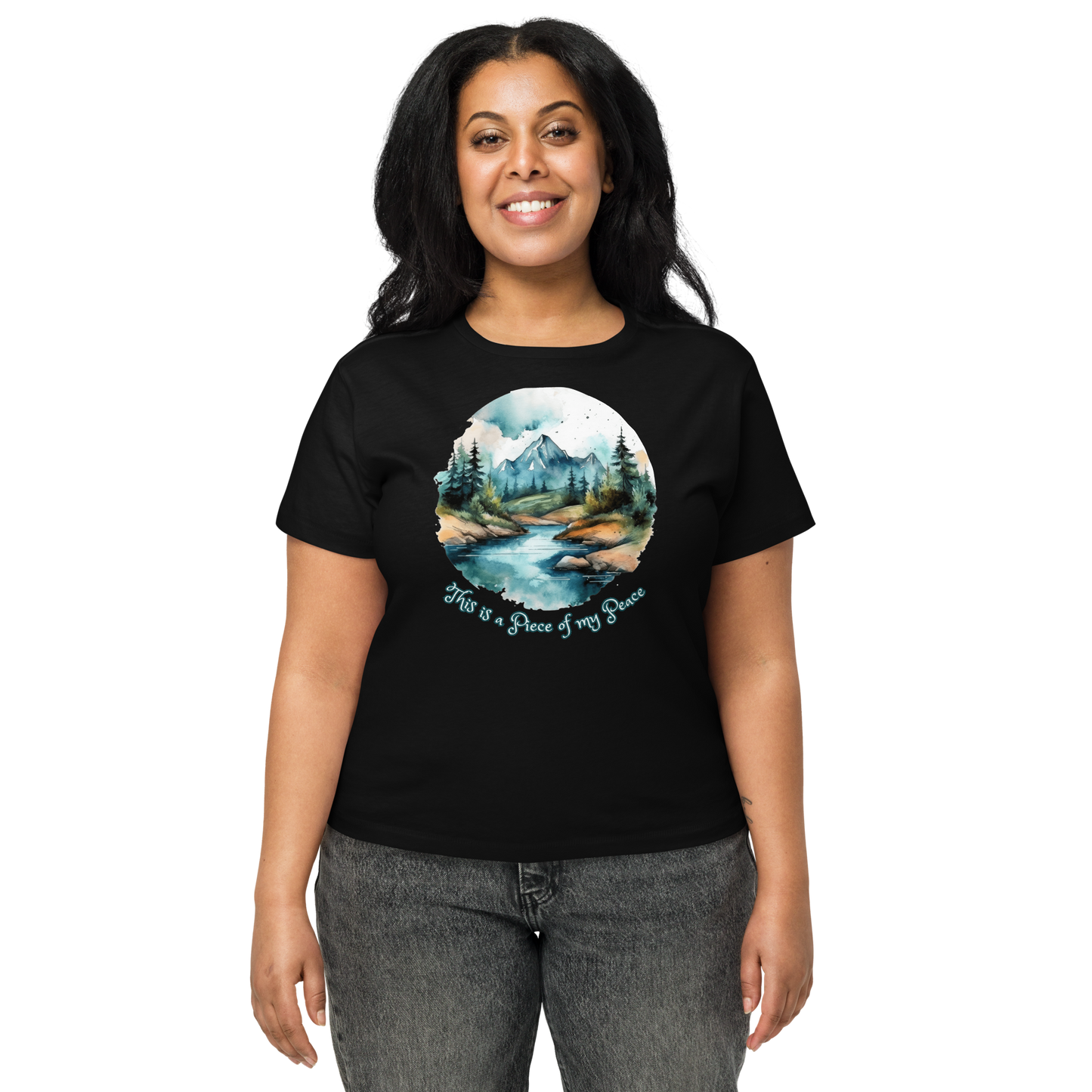 Peaceful Mountain Waist Length T-shirt